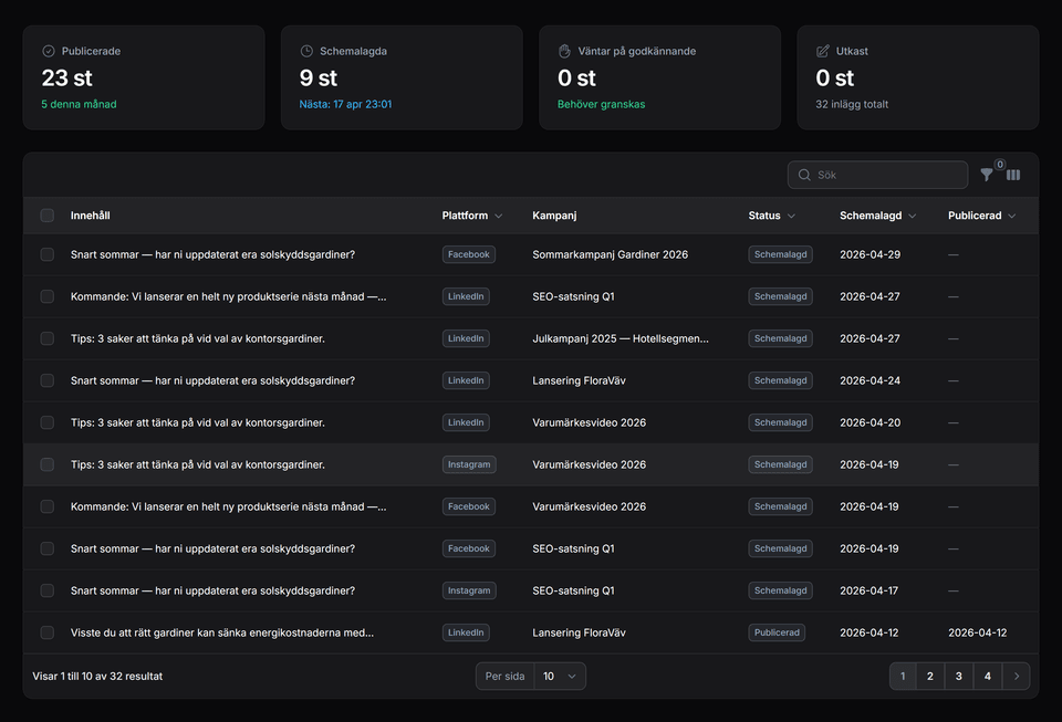 Marknadsföring — Kalender